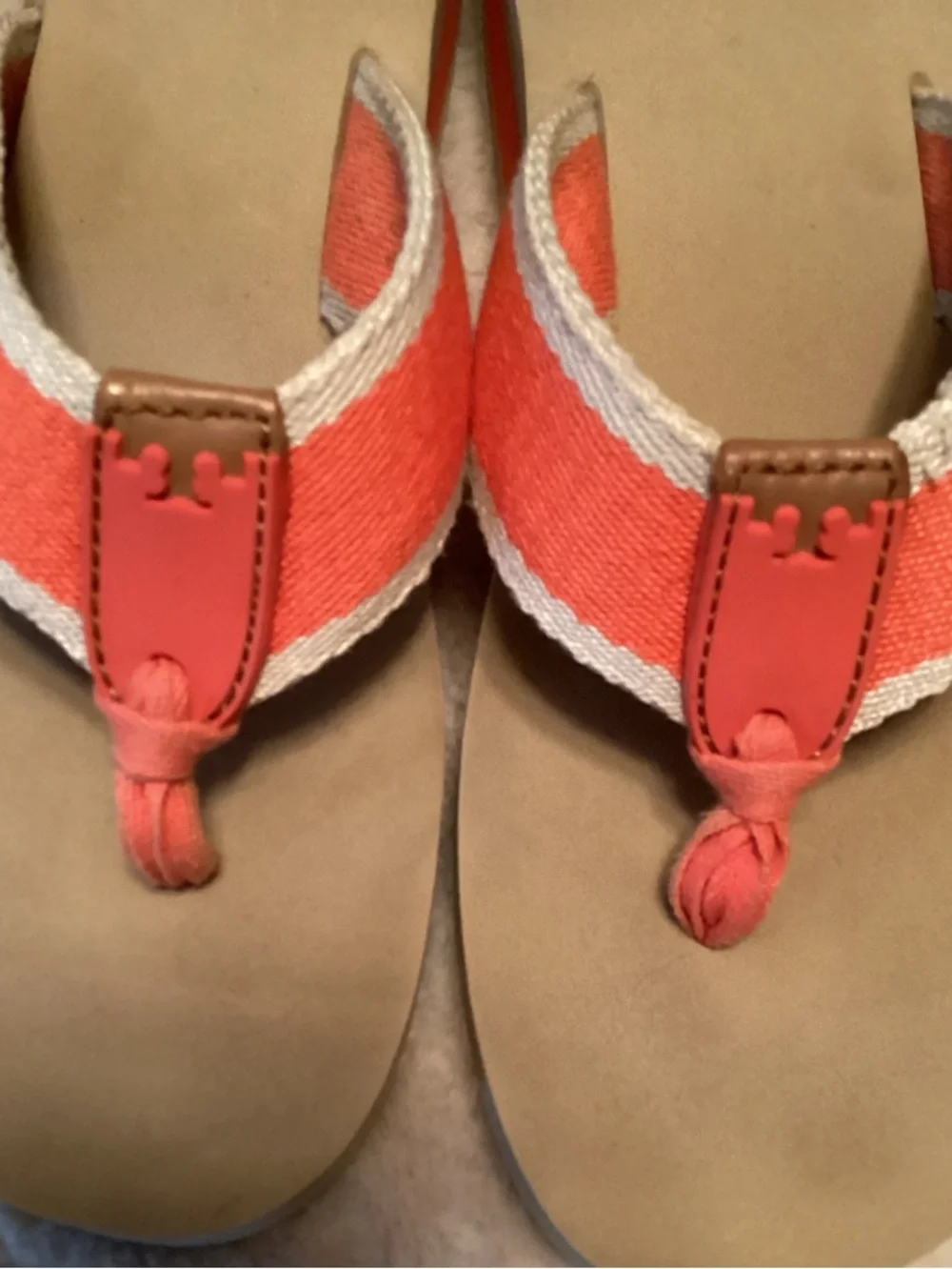 Tory Burch Wilhelm Orange Wedge Flipflop in Orange Canvas - 6