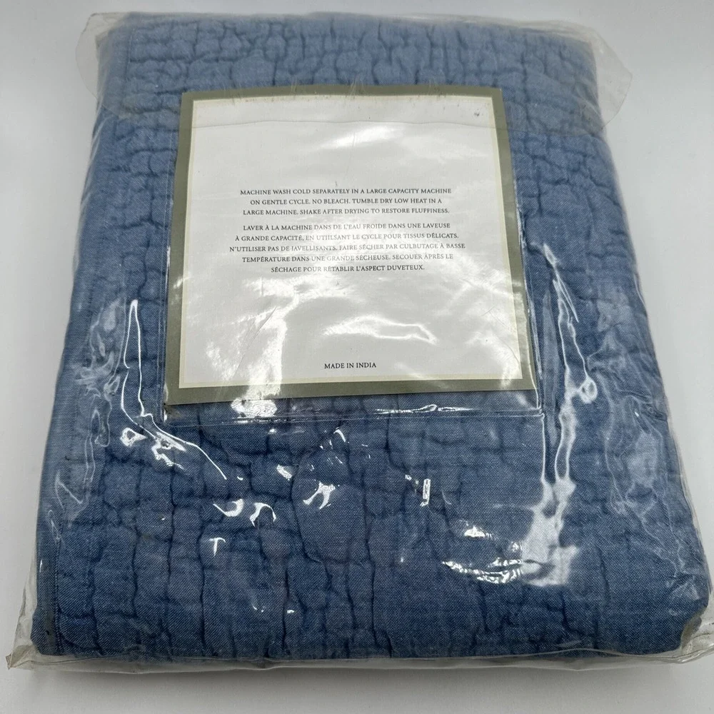 Restoration‎ Hardware Madison Pillow Sham EURO Bedding Quilted Striped Reverses