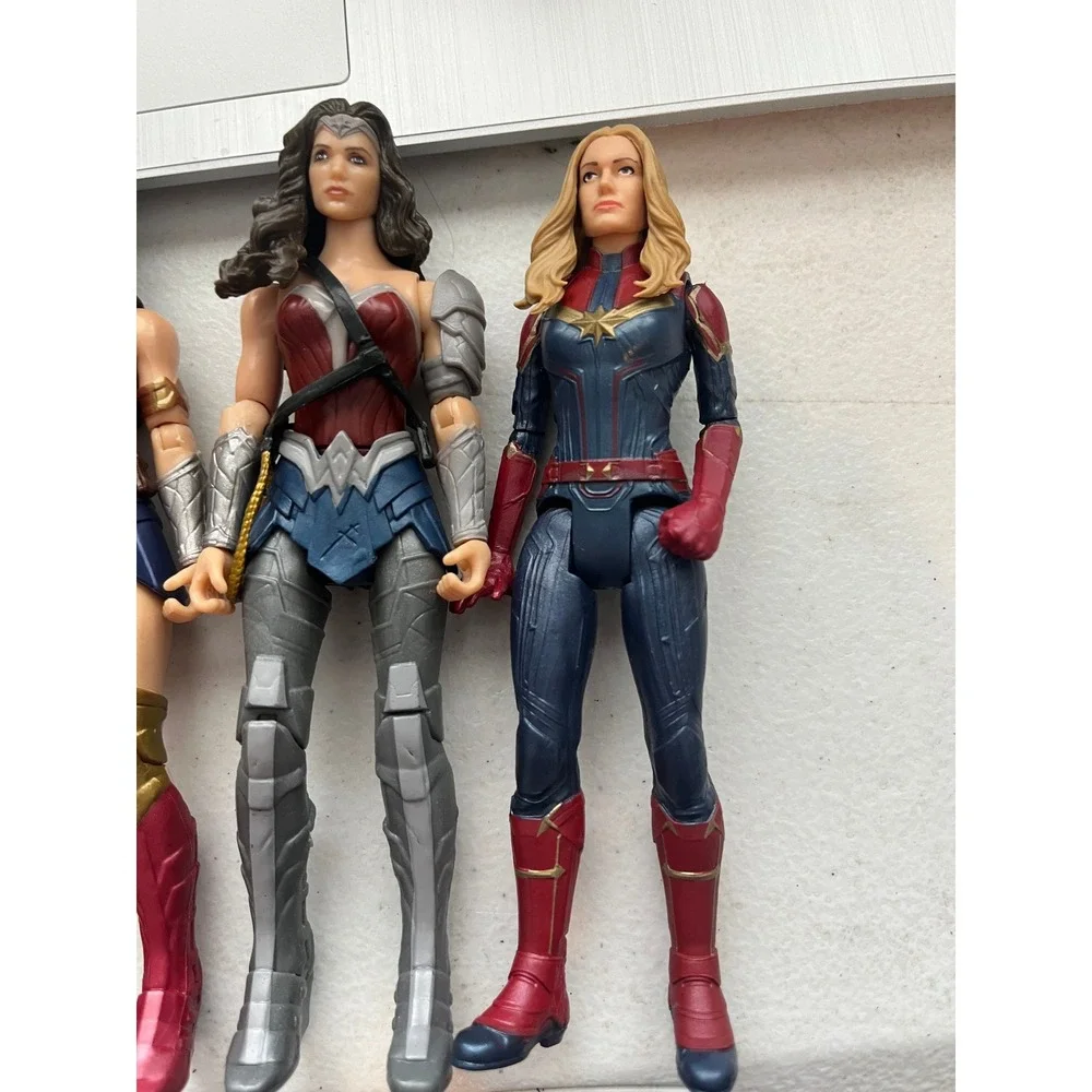 DC Wonder Woman and Marvel Captain Marvel Action Figure Lot 6 Inch 3 Piece Set