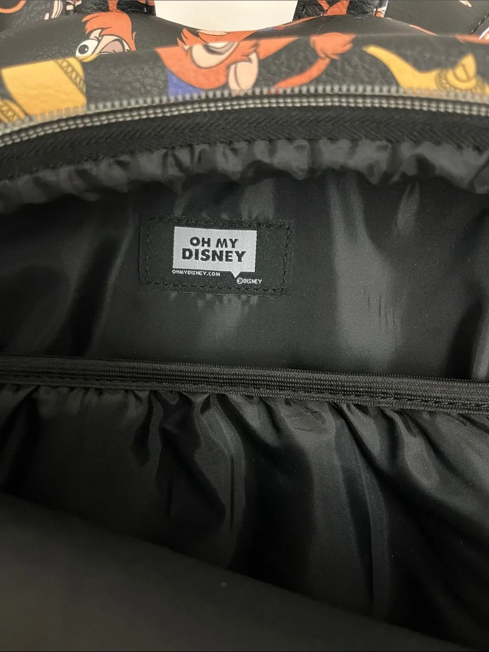 Disney Black Backpack with Orange and Yellow  