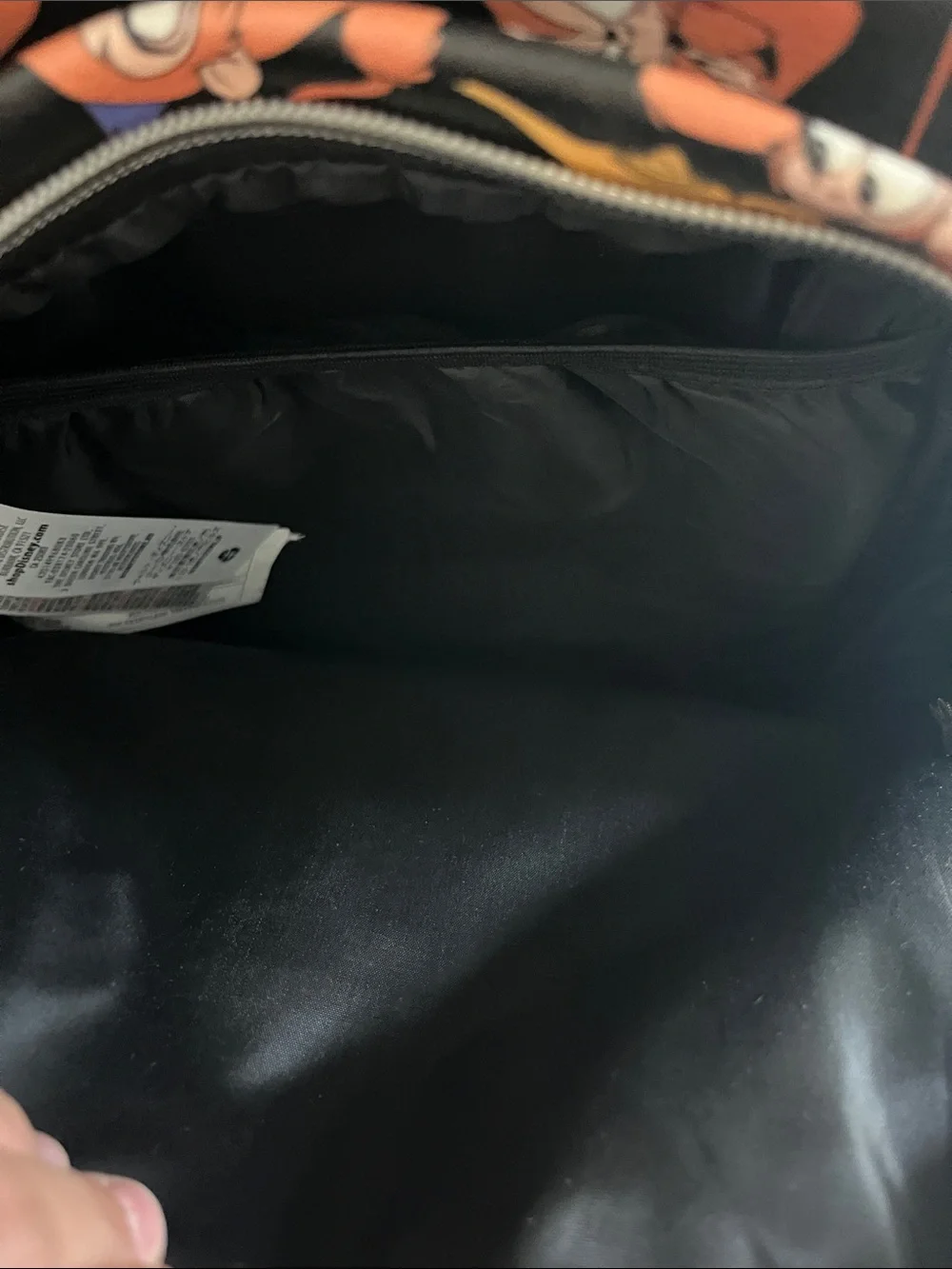 Disney Black Backpack with Orange and Yellow  