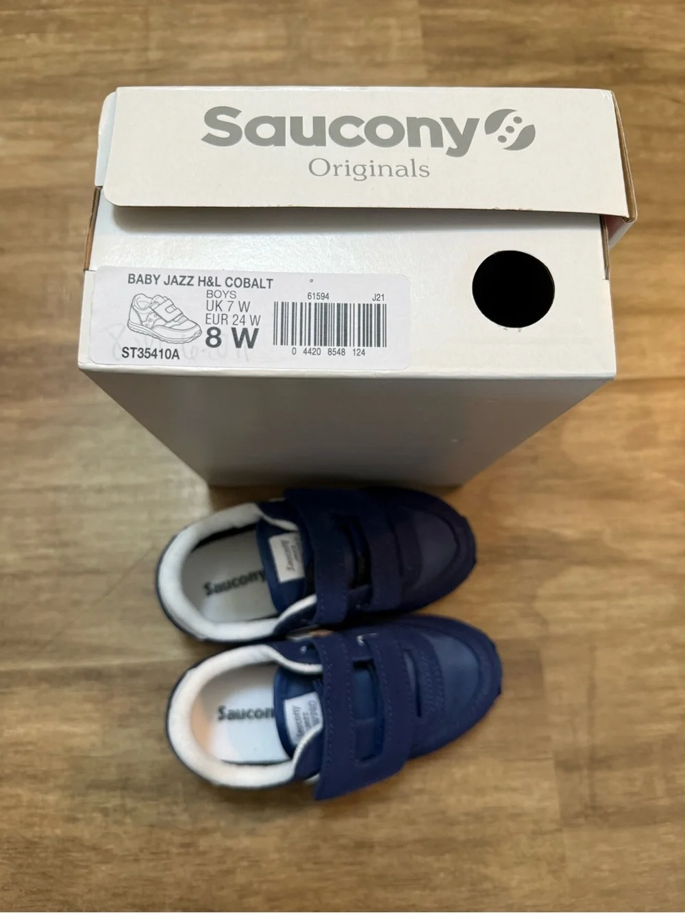 Saucony Kids Navy and White Velcro Athletic Sneakers
