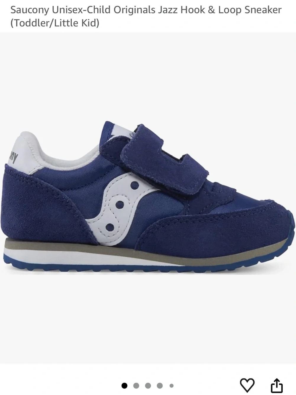 Saucony Kids Navy and White Velcro Athletic Sneakers