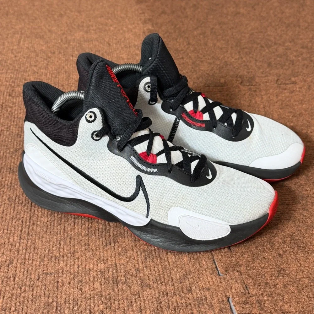 Nike‎ Renew Elevate 3 Mens Basketball Shoes White Black Red DD9304-100 Size 9