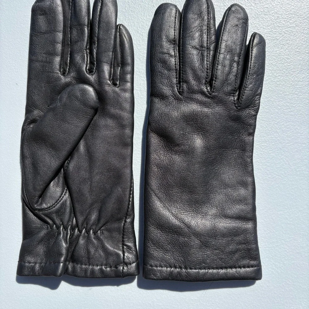Preston & York‎ Womens Black Leather Gloves Small Soft Lined Winter Classic