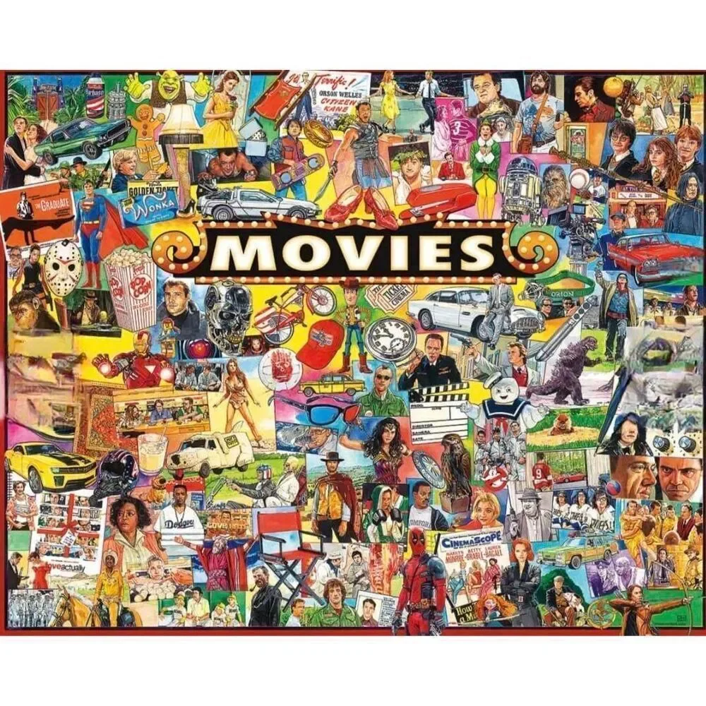 White Mountain Movies 1000 pc Jigsaw Puzzle, USED