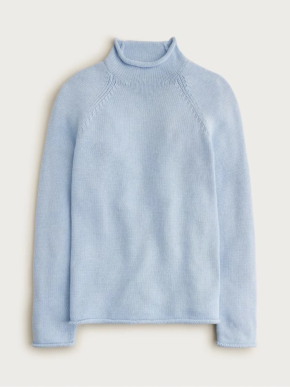 J. CREW 1988 RollneckT™ sweater in cotton Heather Sky Size S NWD $98 BW186