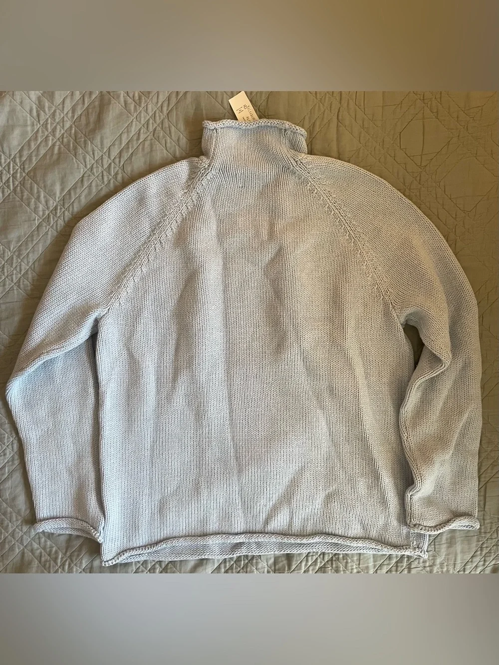 J. CREW 1988 RollneckT™ sweater in cotton Heather Sky Size S NWD $98 BW186