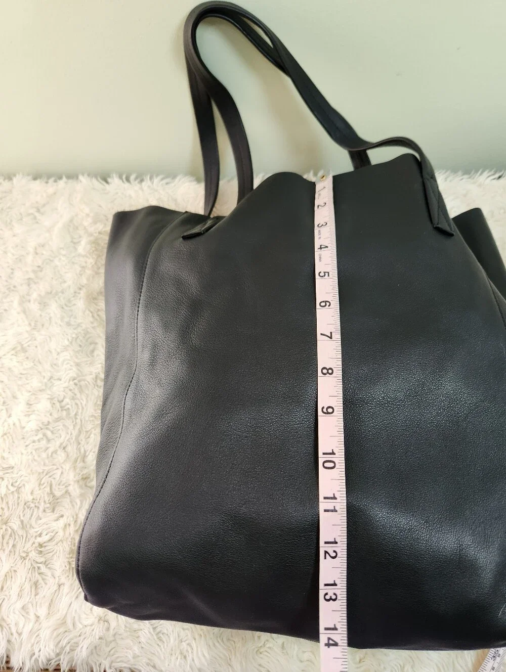 J.Crew Black Leather Tote Bag Style AH945
