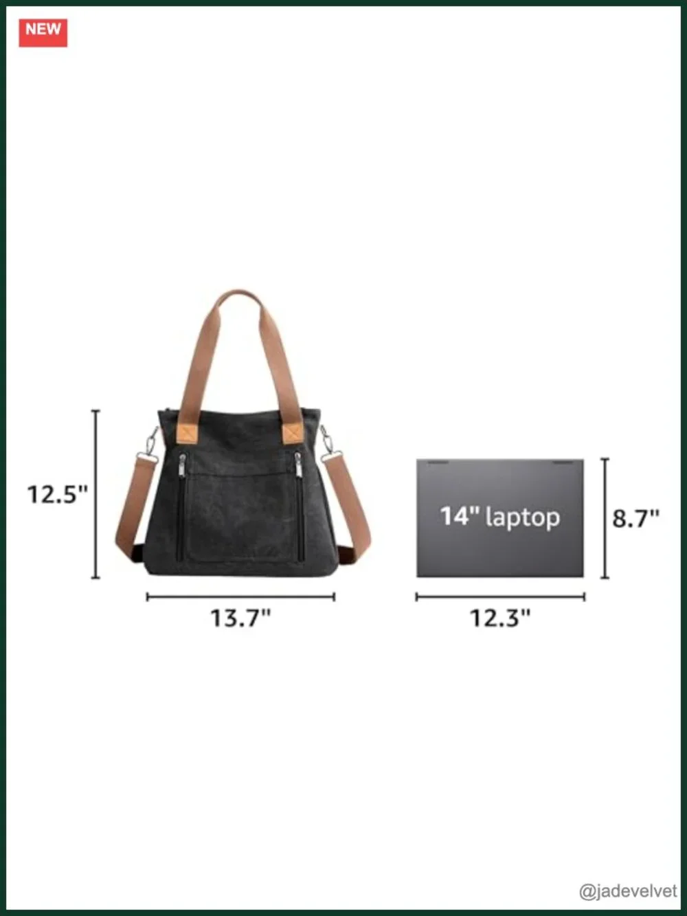 Canvas Tote Bag Work Shoulder Crossbody Multi-pocket Handbags