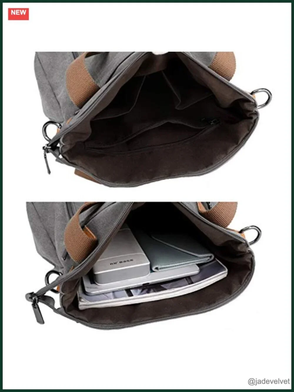 Canvas Tote Bag Work Shoulder Crossbody Multi-pocket Handbags