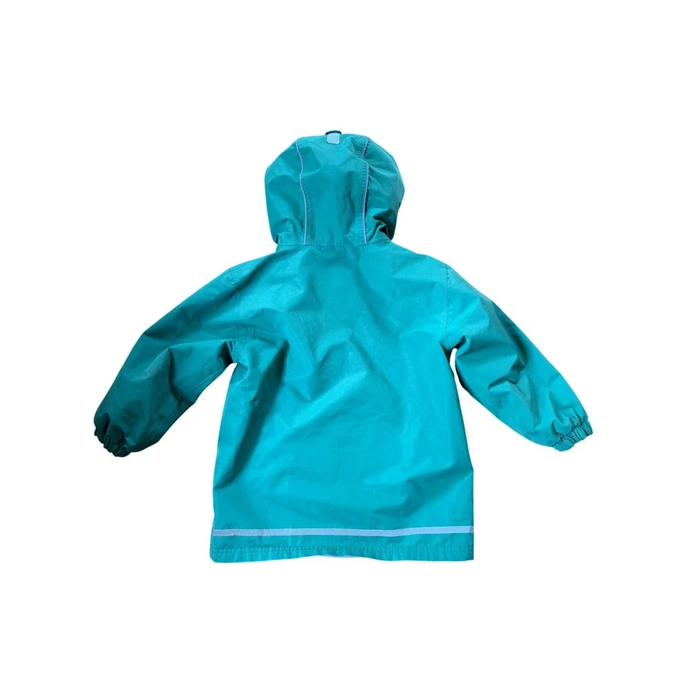 Jan & Jul Kids Green Fleece Lined Hooded Rain Jacket Coat Size 5T 5-6Y Unisex