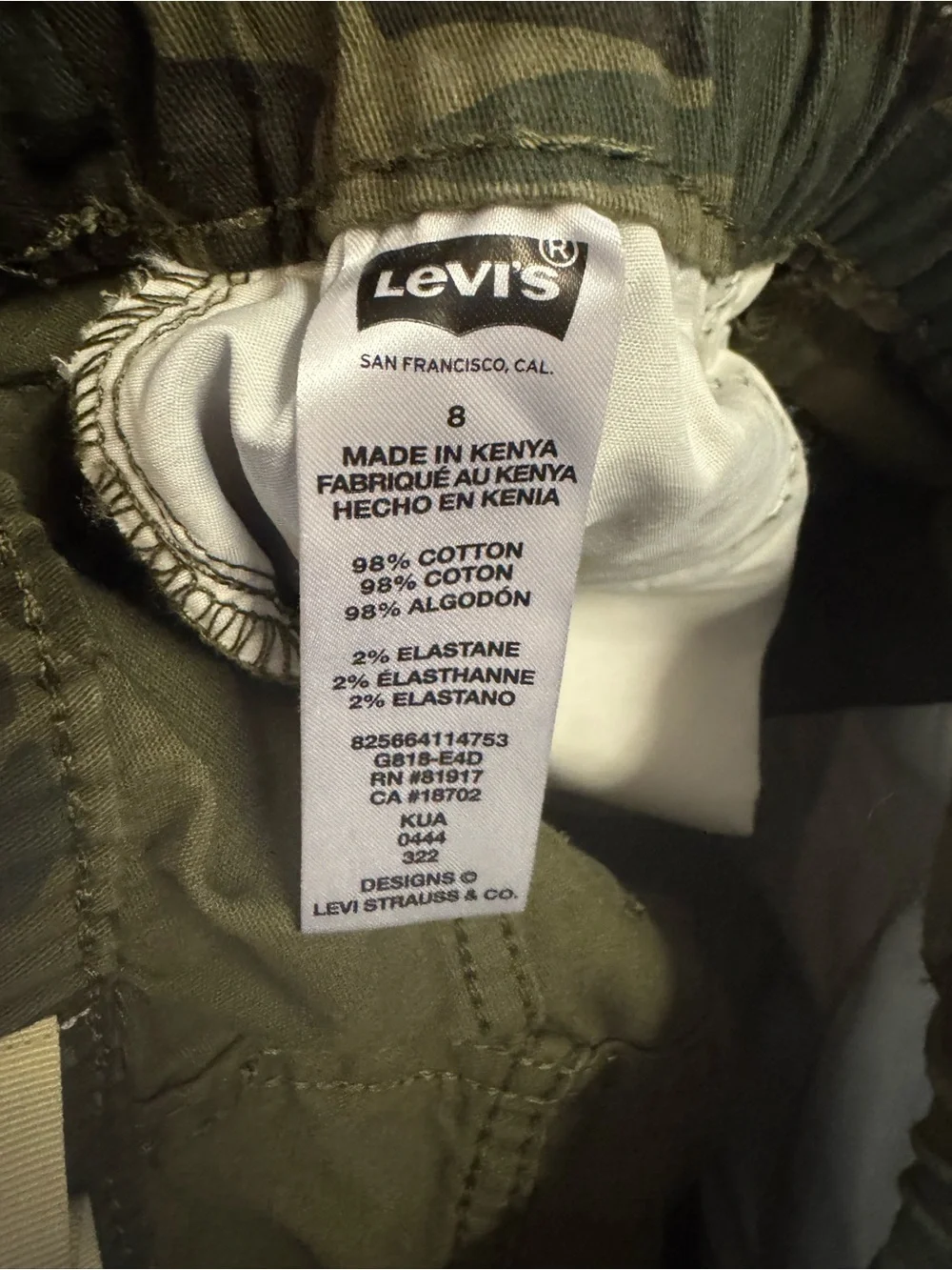 Levi's Kids Camo Joggers - Olive & Dark Green
