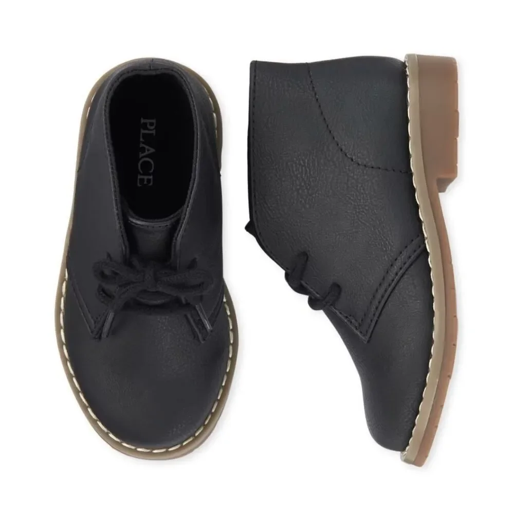 The Children's Place Toddler Boys Lace Up Boots - black sz 7