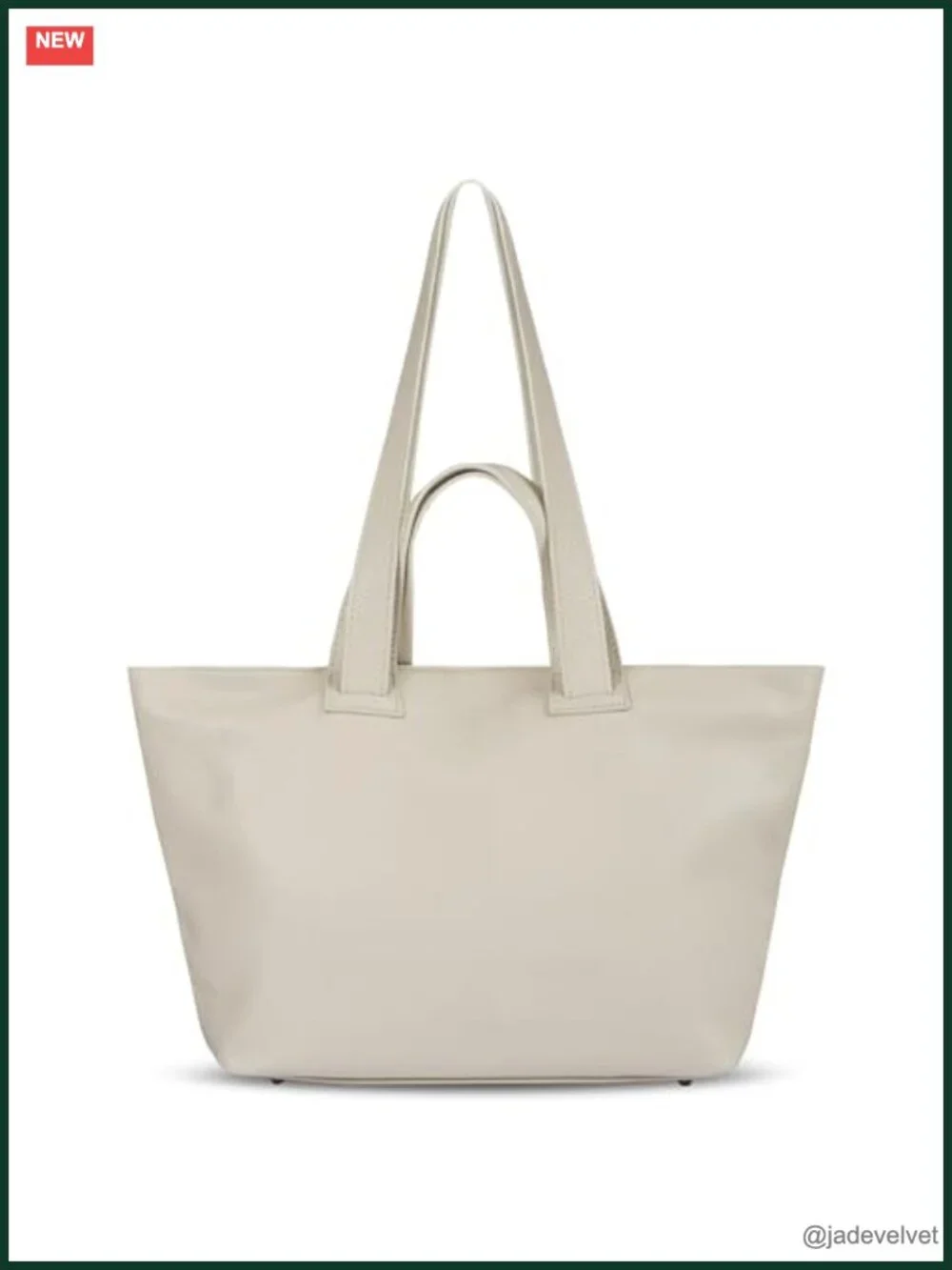 Genuine Italian Calf Leather Tote Bag with Zipper & Double Straps Large Laptop