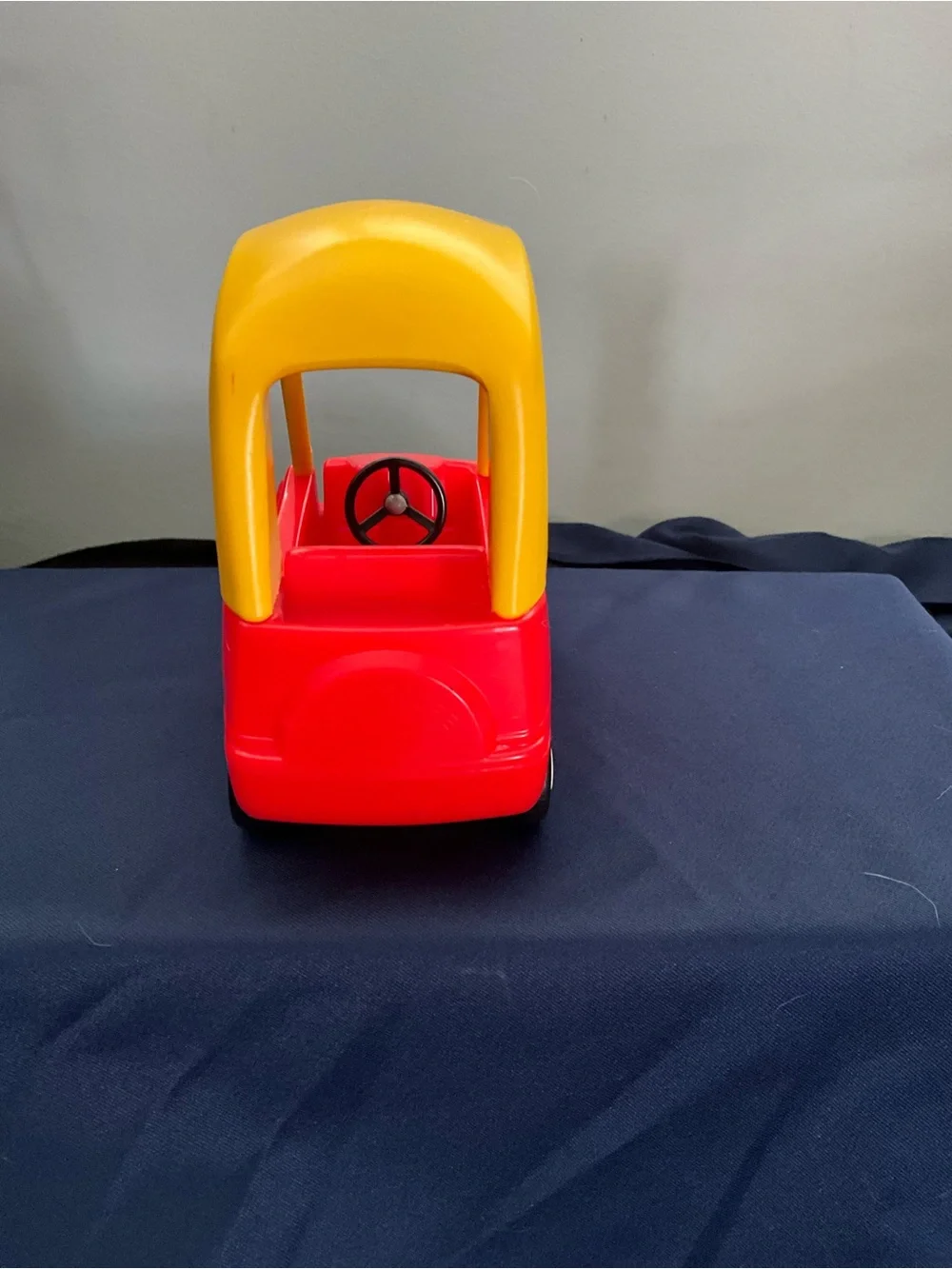 Vintage 90s Little Tikes Dollhouse Cozy Coupe Miniature Red Yellow Doll Car