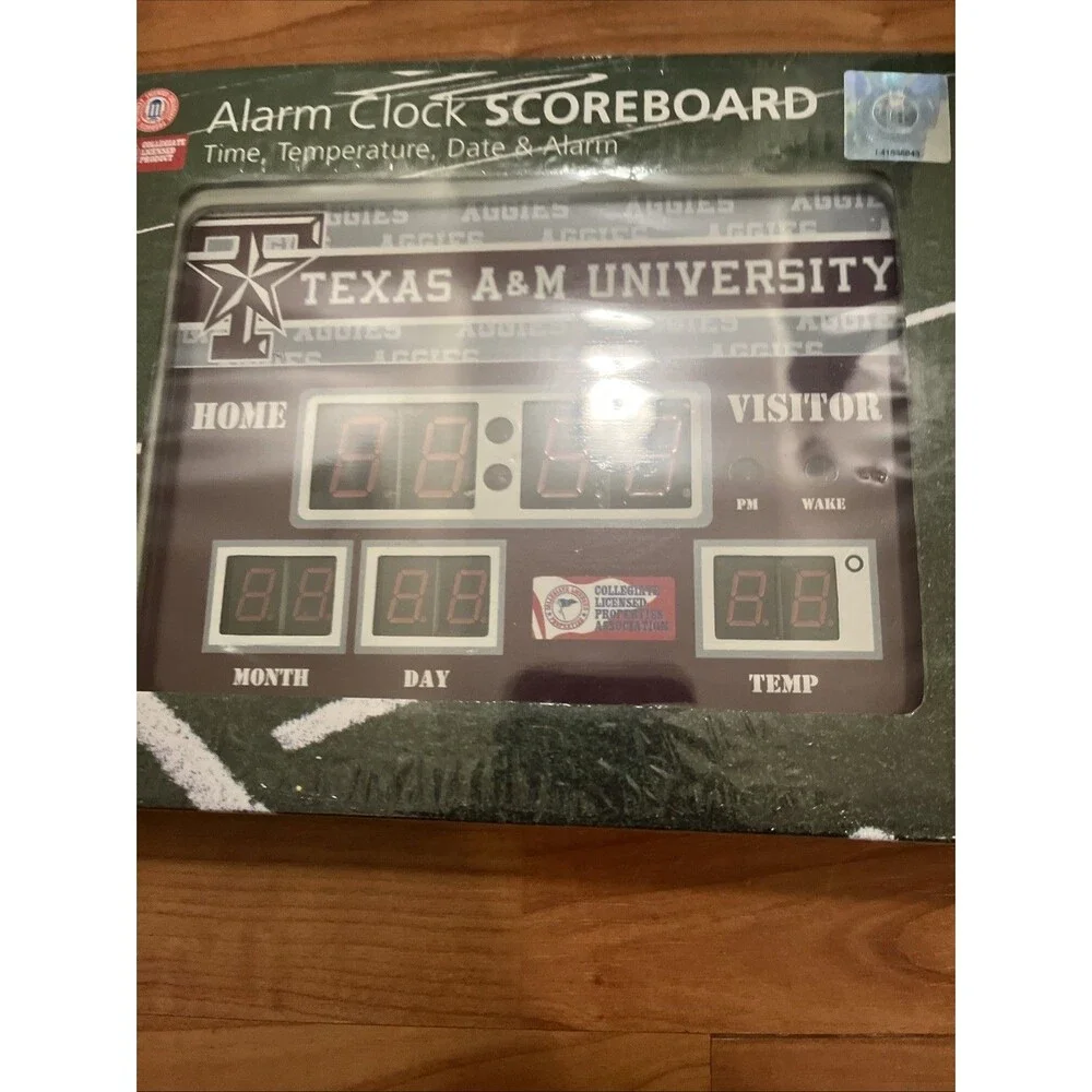 Texas A&M University Aggies Digital Alarm Clock Scoreboard Multicolor