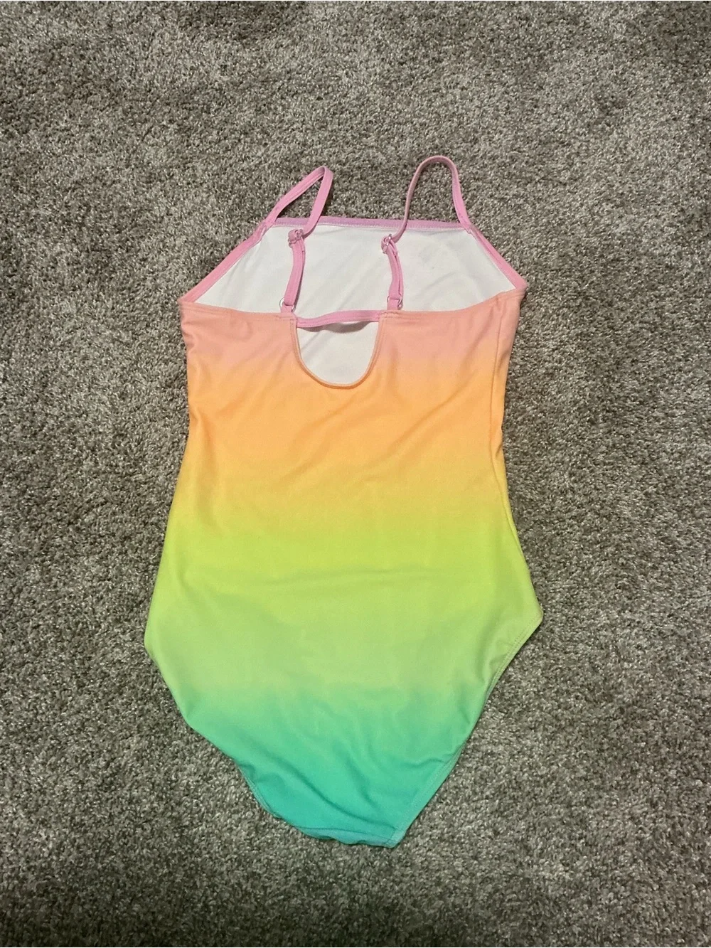 Old Navy Girls Ombre Rainbow Swimsuit - Pink, Yellow, Green