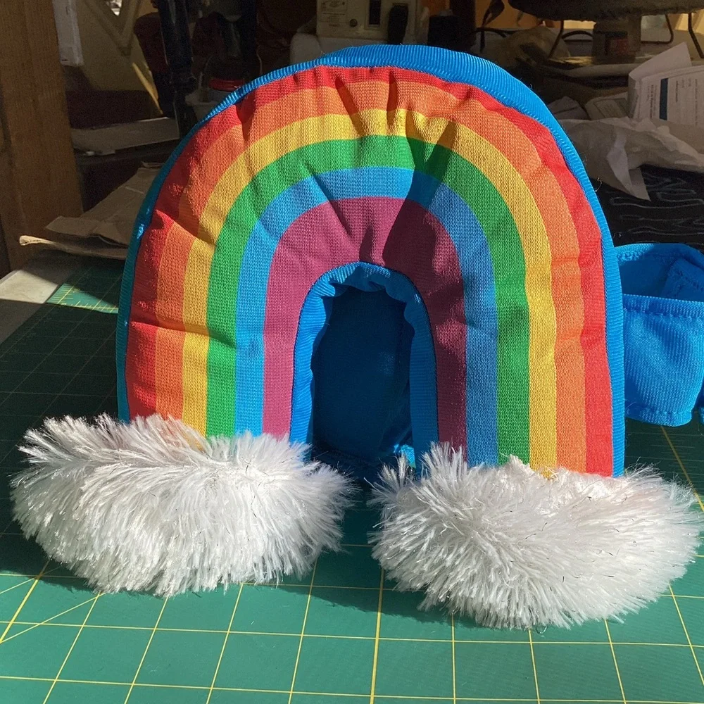 🌈NWOT Rainbow Clouds Dog Costume XS/S Halloween Pride Accessories Pets Hippie