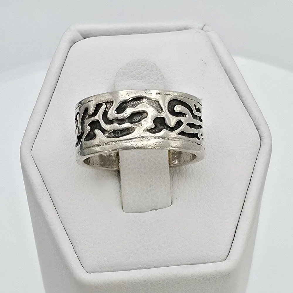 Vintage BELL TRADING POST Ring 925 Sterling Silver Asymmetrical Cutouts Size 5