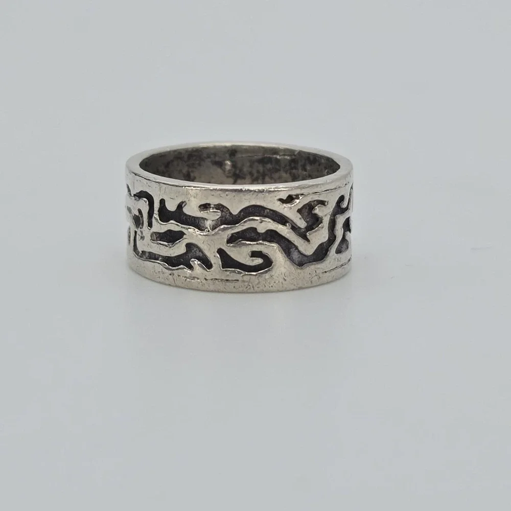 Vintage BELL TRADING POST Ring 925 Sterling Silver Asymmetrical Cutouts Size 5
