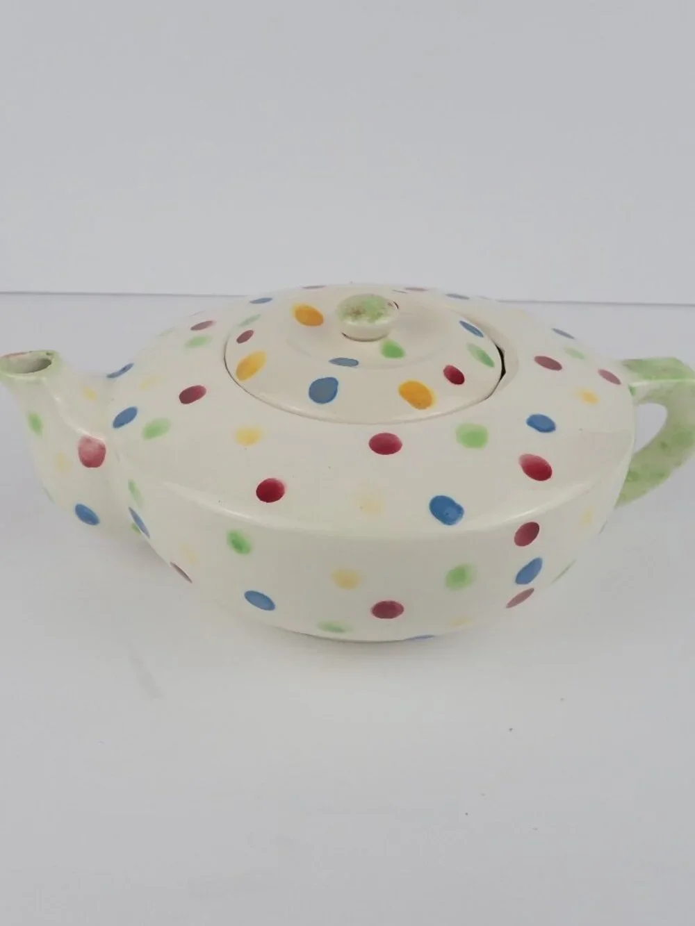 Ceramic Polka Dot Spotted Small Teapot W/Lid
