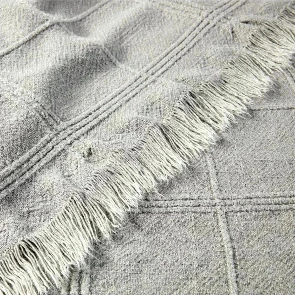 NWOT Textured Grid Lines Dobby Throw Blanket Light Gray -‎ Hearth & Hand …