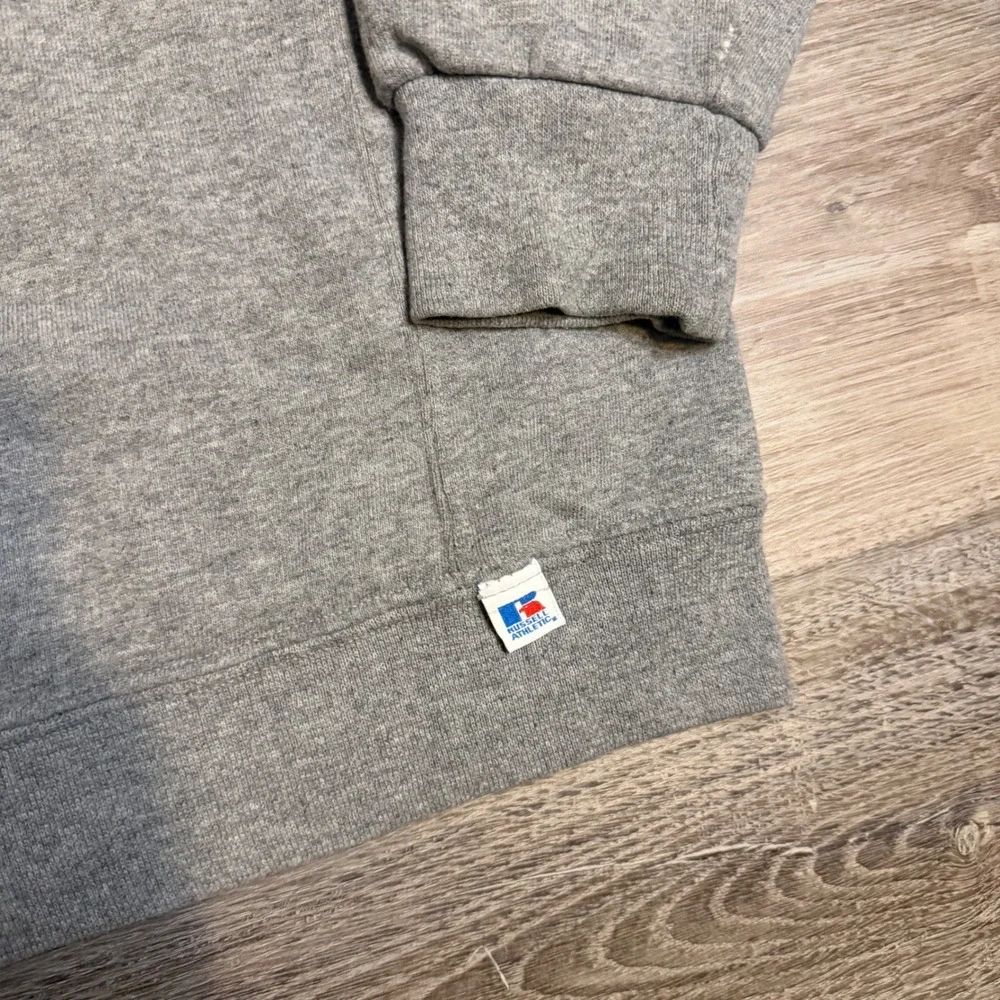 Russell Athletic Vintage Heather Gray Crewneck Sweatshirt Mens Large V-Stitch