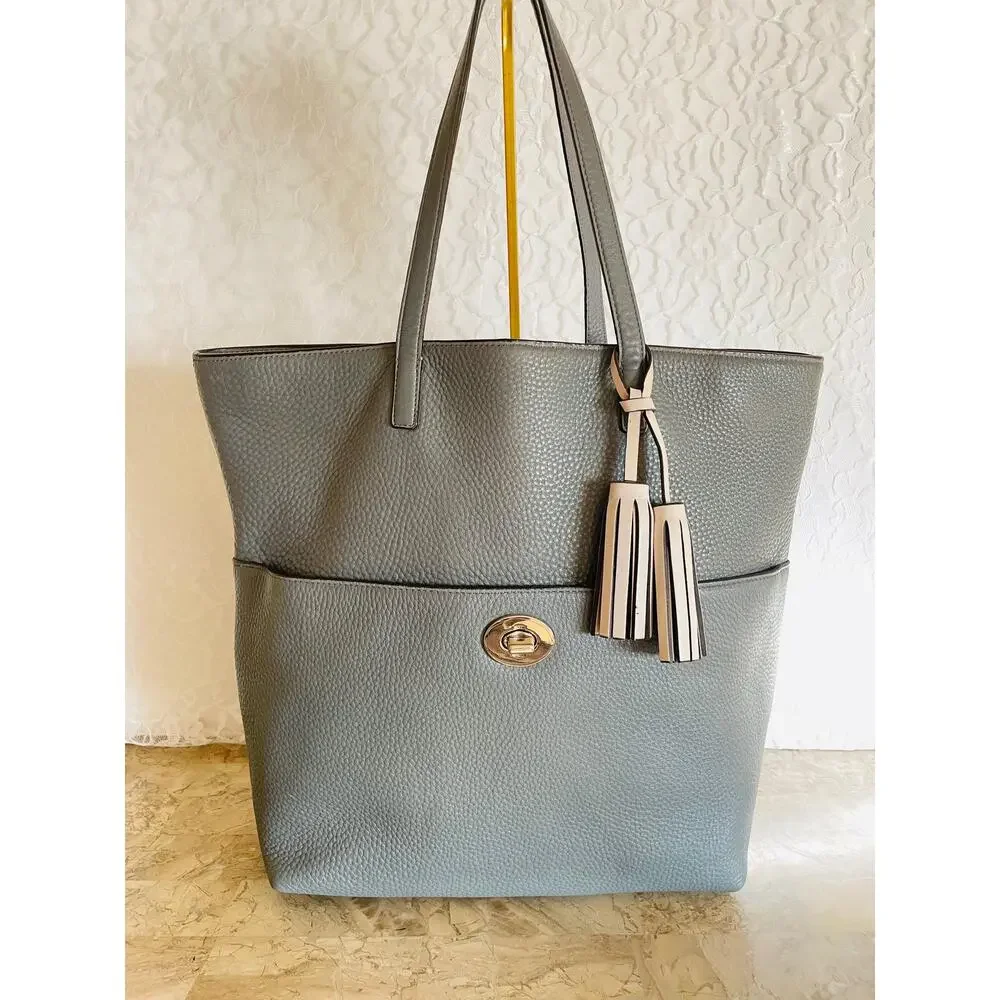 Coach large Legacy Dark gray pebble leather tote Shoulder bag 26477
