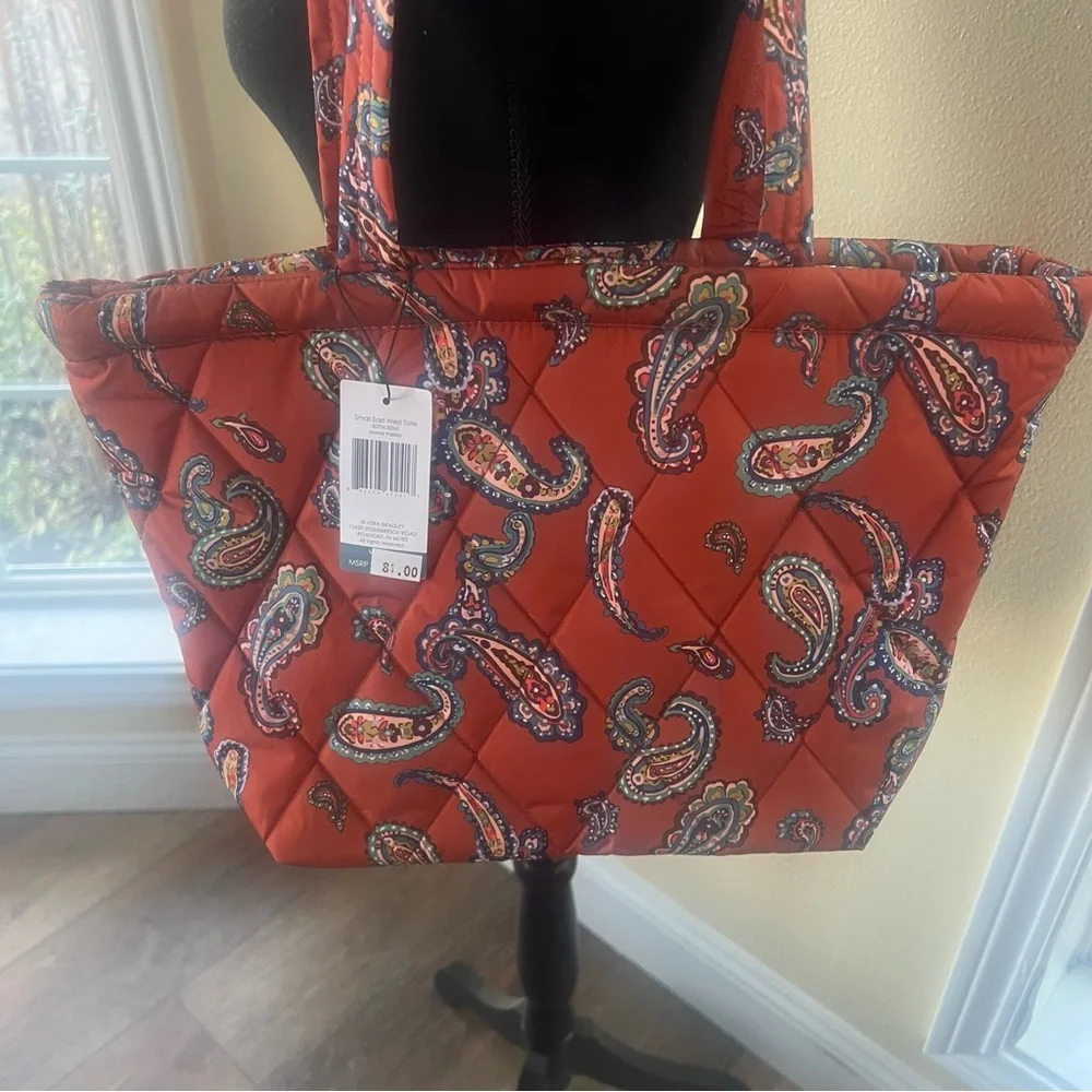 NWT Vera Bradley Manor Paisley Small East West Tote.