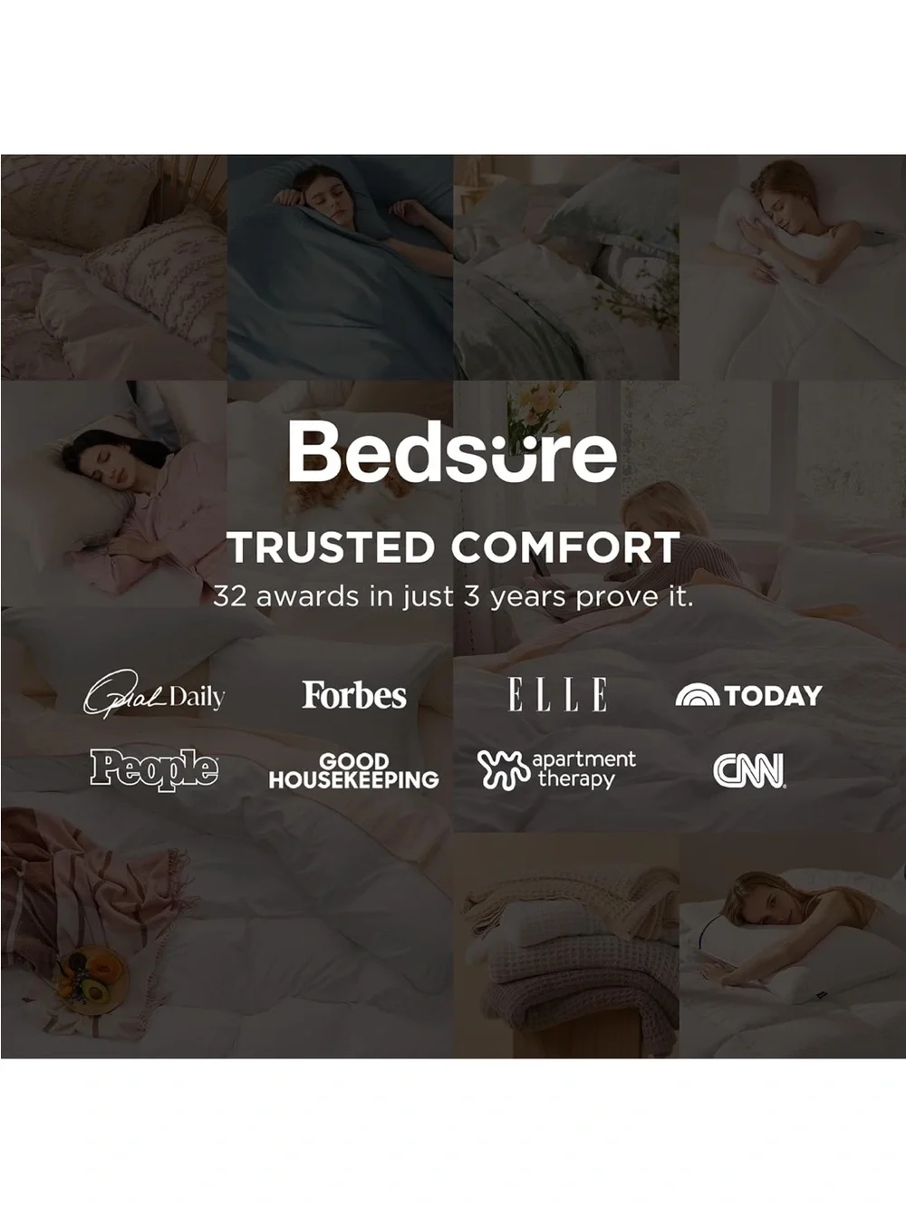 NEW Bedsure Cream Duvet Cover Set- 3 Pieces Prewashed Extra Soft Cotton-Like