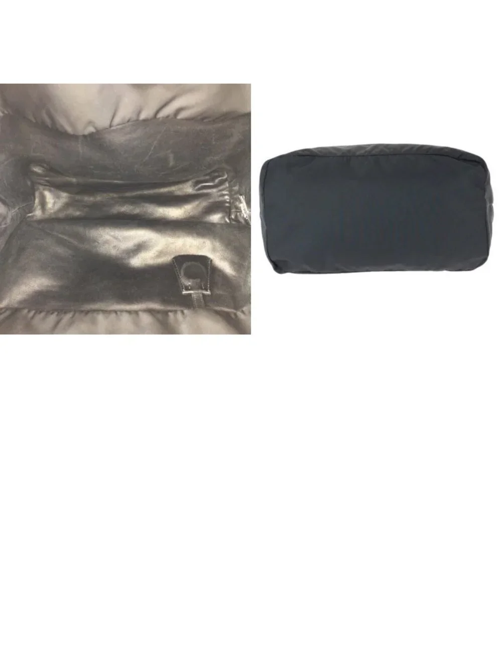 Prada Tessuto Double 2-Way Reversible Black Silver Nylon Leather Tote