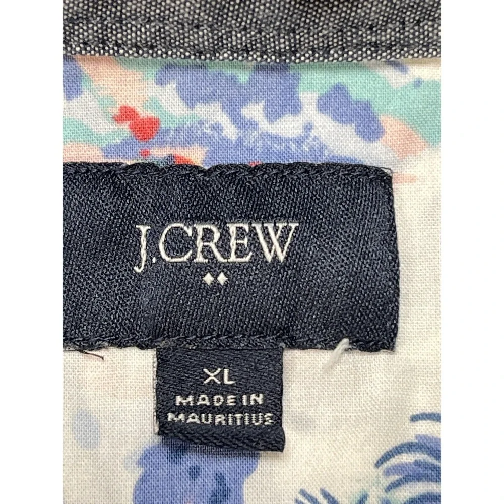 J.CREW Men's‎ Button-Front Shirt Adult XL Slim Multi Colored Hawaiian Buttton