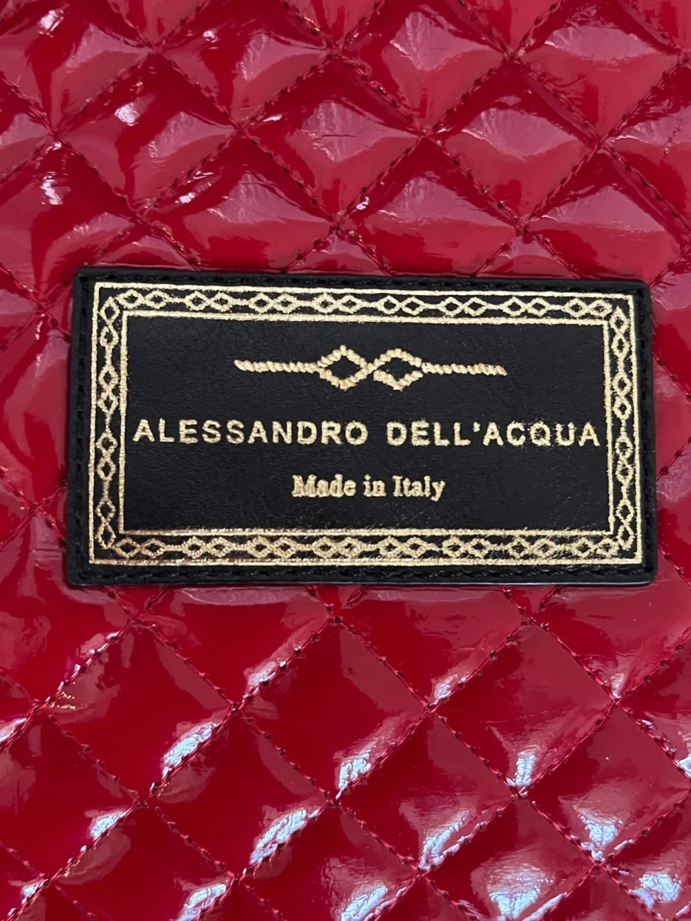 Alessandro Dell'Acqua Quilted Red Tote