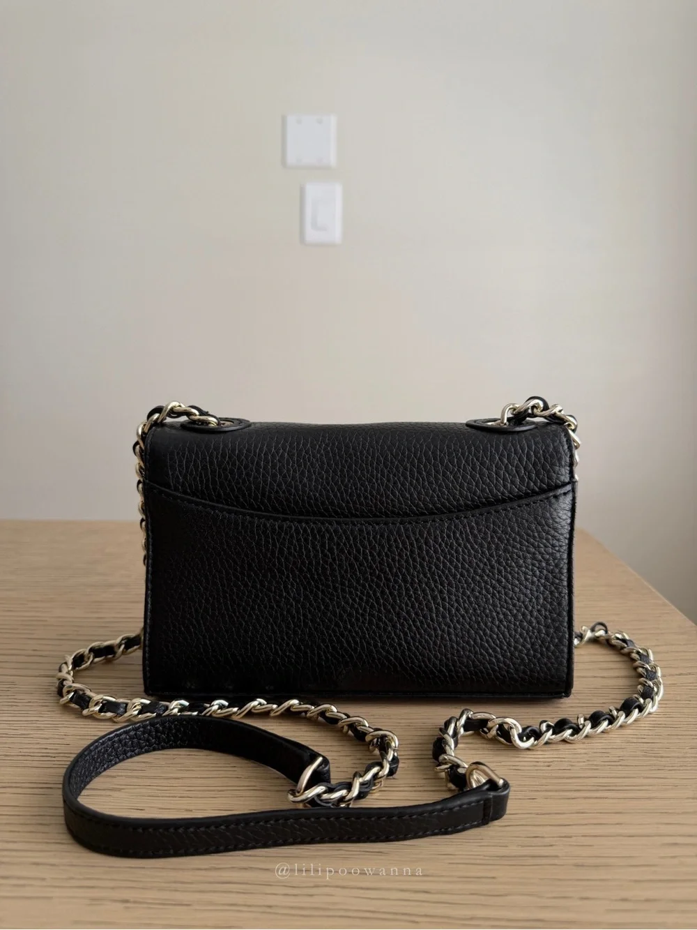 Tory Burch Black Pebbled Leather Chain Crossbody Bag