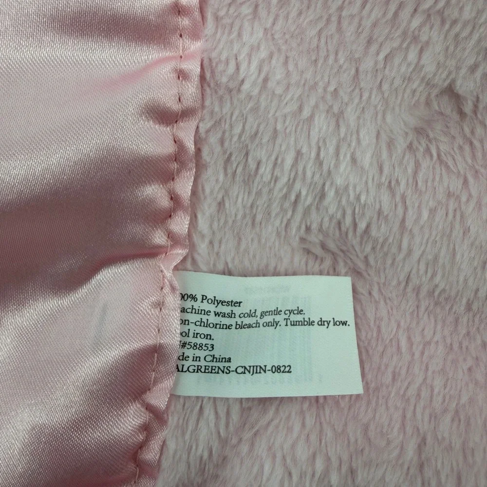 Walgreens Pink Super Ultra Soft Baby Blanket Satin Ruffle Trim Plush Lovey Crib