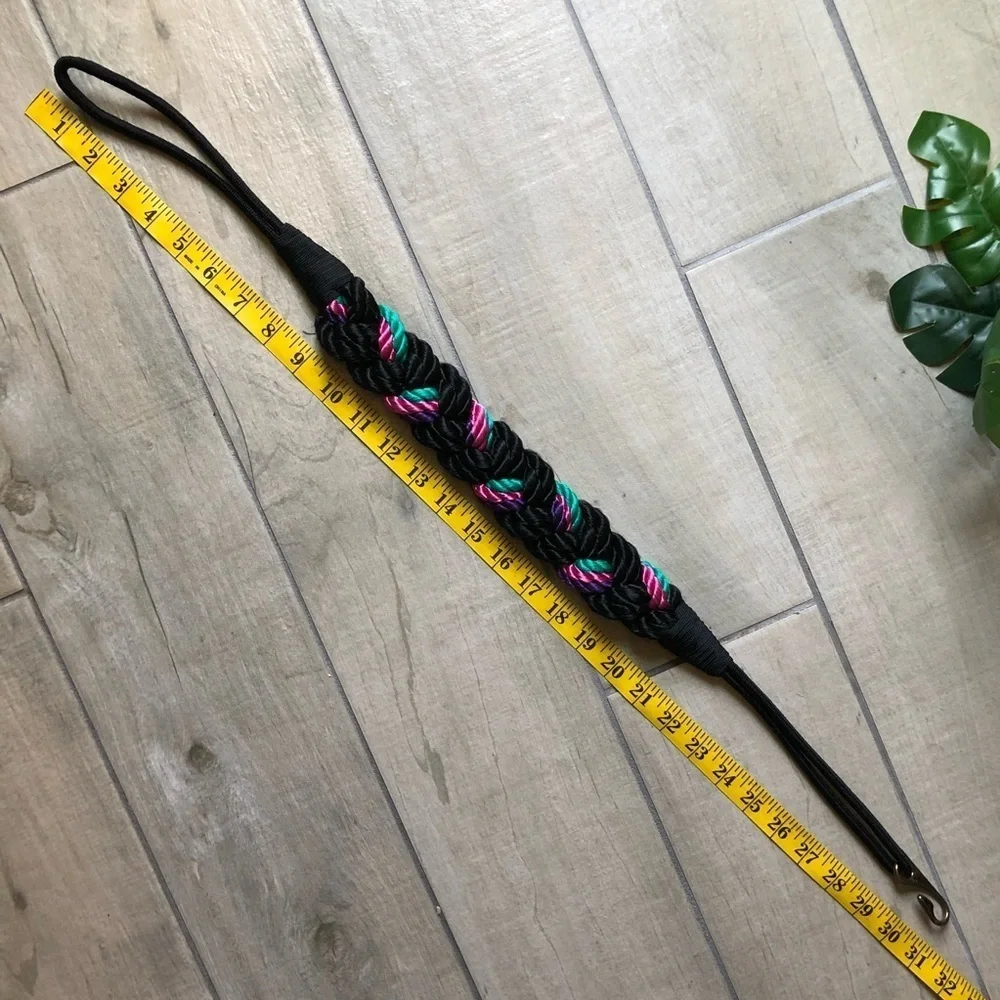 Vintage belts bundle - teal leaf and magenta blue braid.
