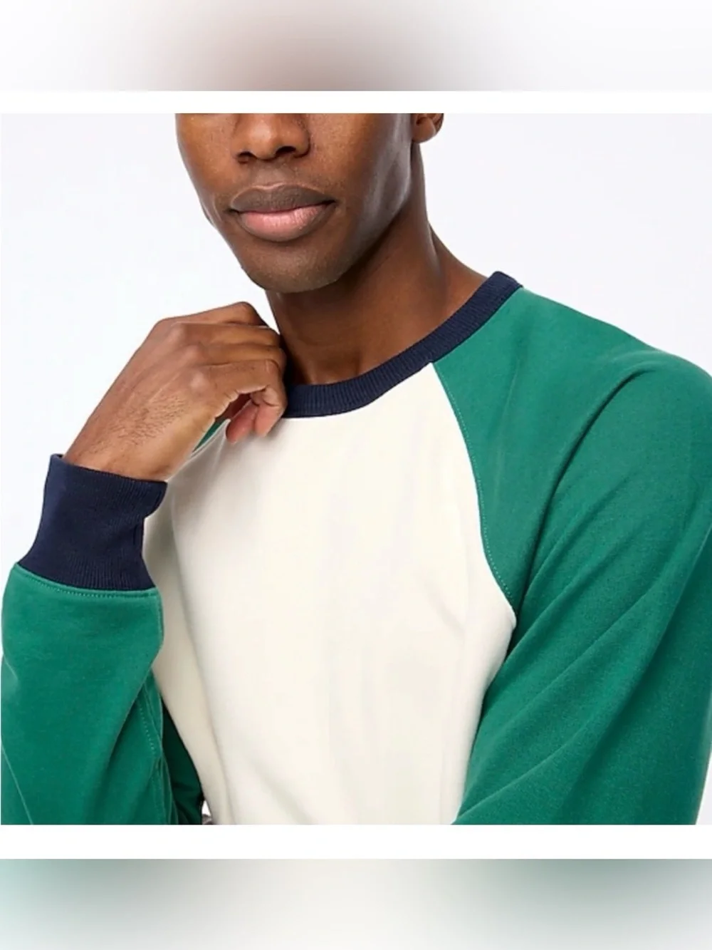 J.Crew Men’s Terry Cotton Pullover‎ Crewneck Marine Salt Green , Large