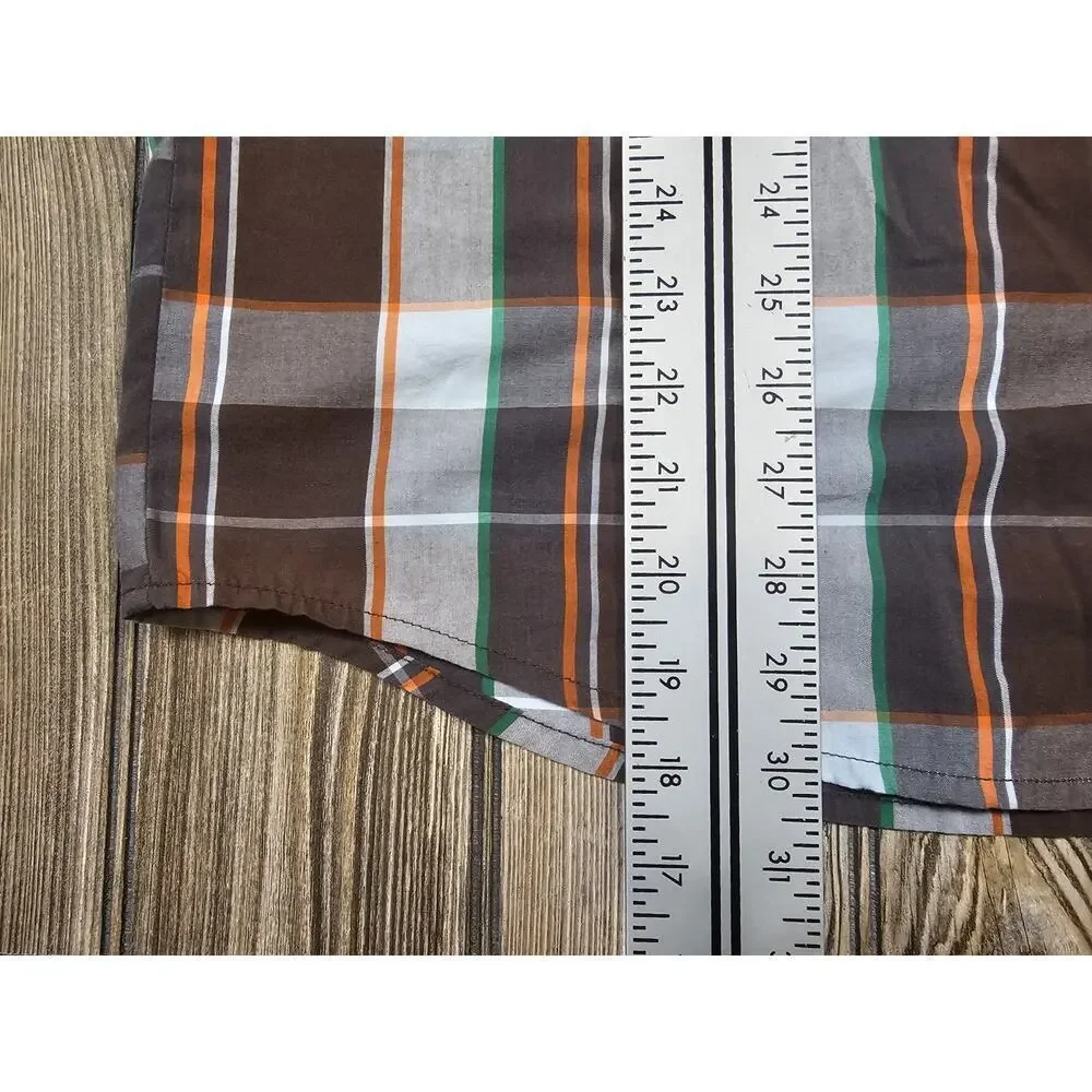 North Face Plaid Button Down Shirt Mens Large Short Sleeve