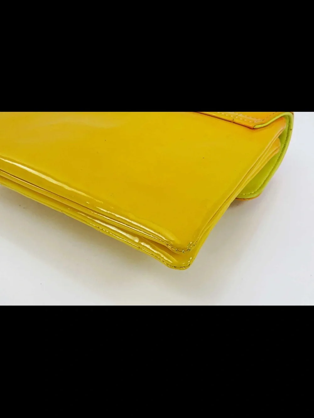 CHANEL Yellow Patent Quilted Shoulder Bag with Chain