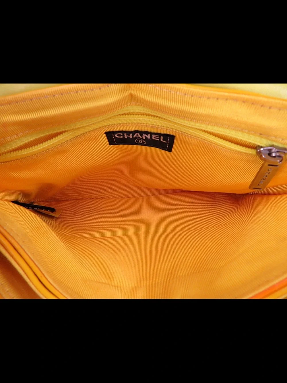CHANEL Yellow Patent Quilted Shoulder Bag with Chain