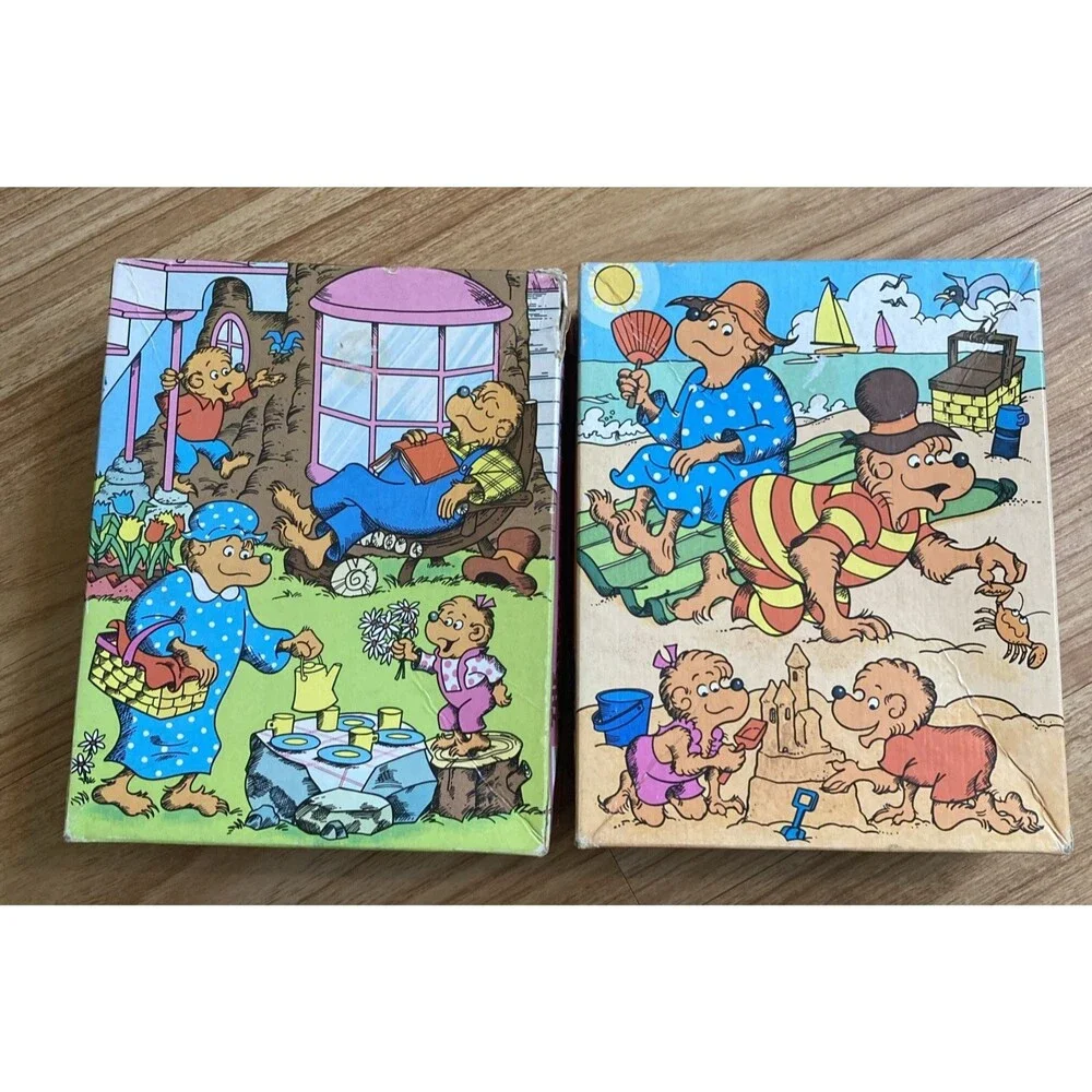 Golden 1983 The Berenstain Bears Puzzles Seaside Picnic & Tea Party 25 Pieces
