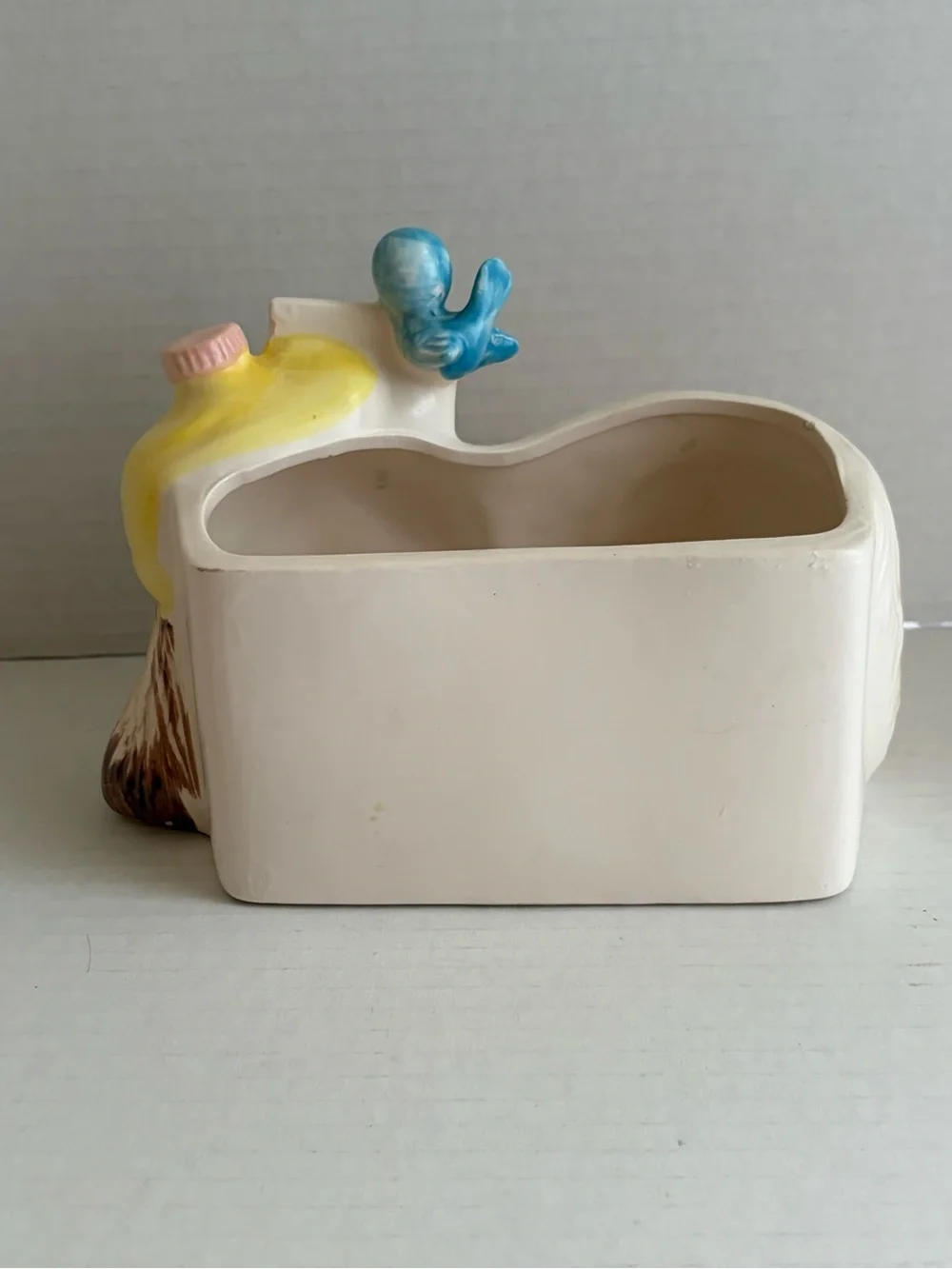 Vintage Cute Ceramic Puppy Planter with 