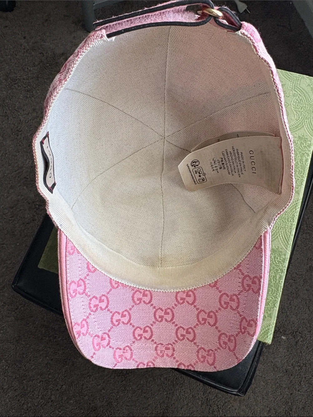 Gucci Pink GG Monogram Baseball Hat