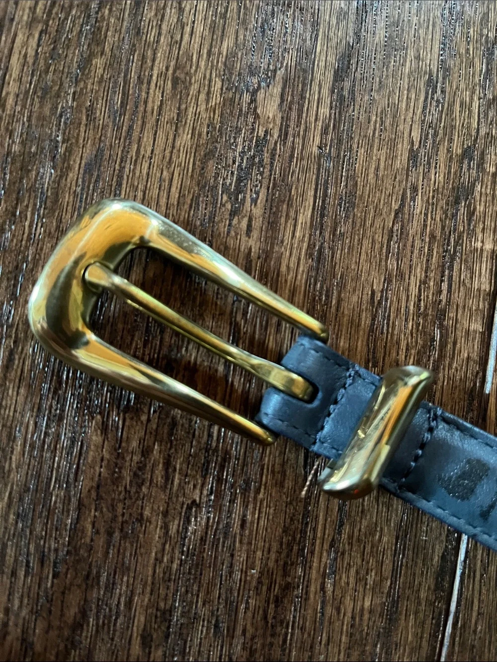 Navy blue & gold buckle  Coach belt size small.
