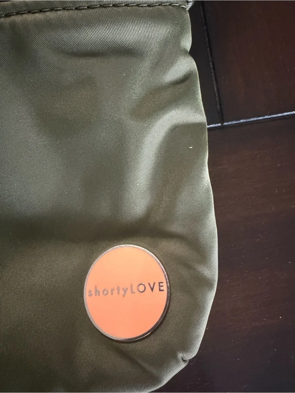 Olive Green Messenger Crossbody Bag with Pink Interior