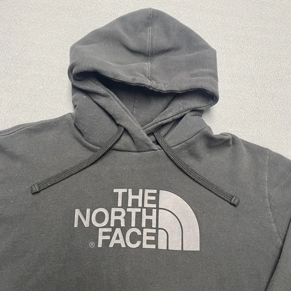 The North Face Hoodie Sweatshirt Mens Large Gray Fleece‎ Pullover Graphic Logo