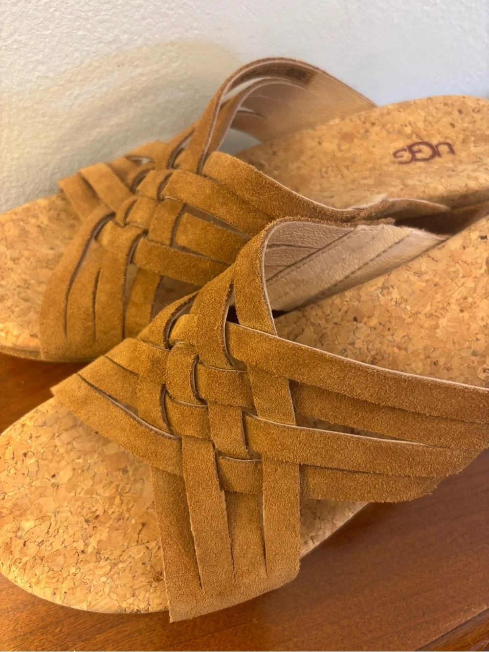 UGG Lilah Weave Strappy Wedge Slide Sandals