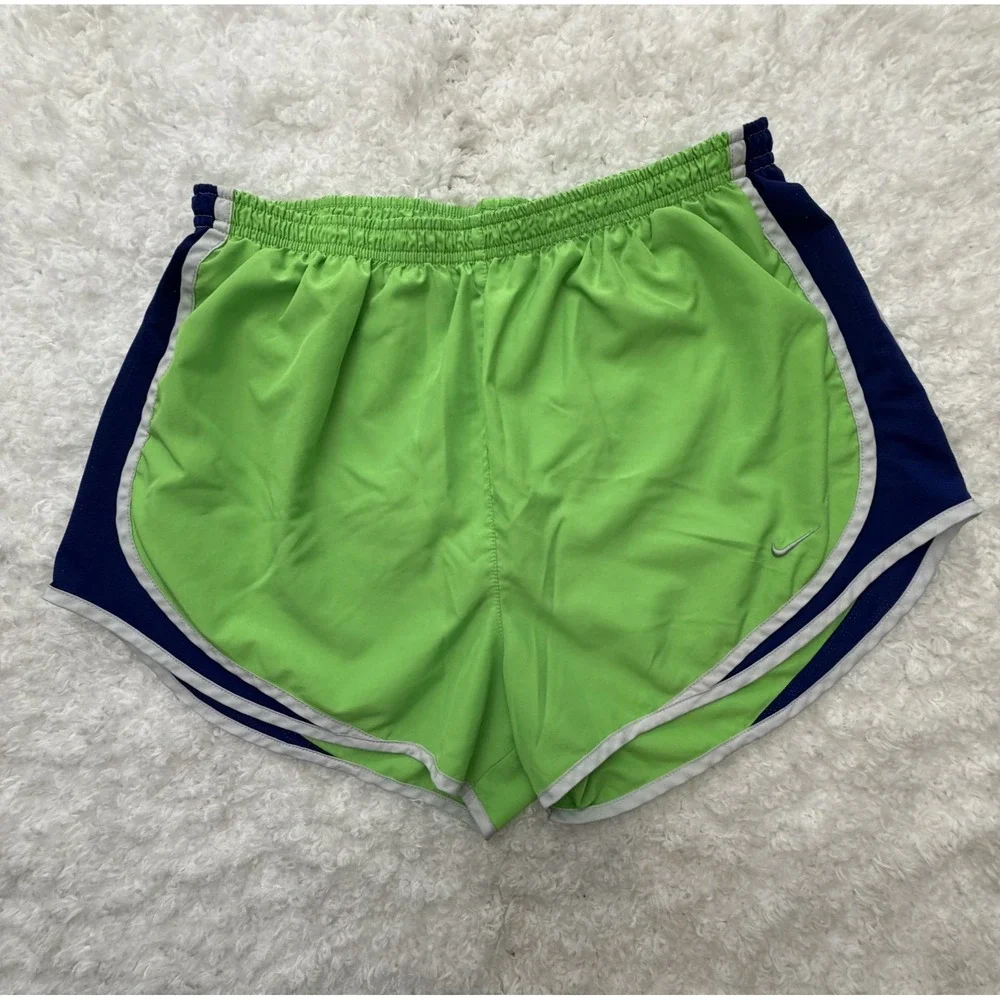 Nike Dri-Fit Brief Lined Running Shorts Green Women's Large L