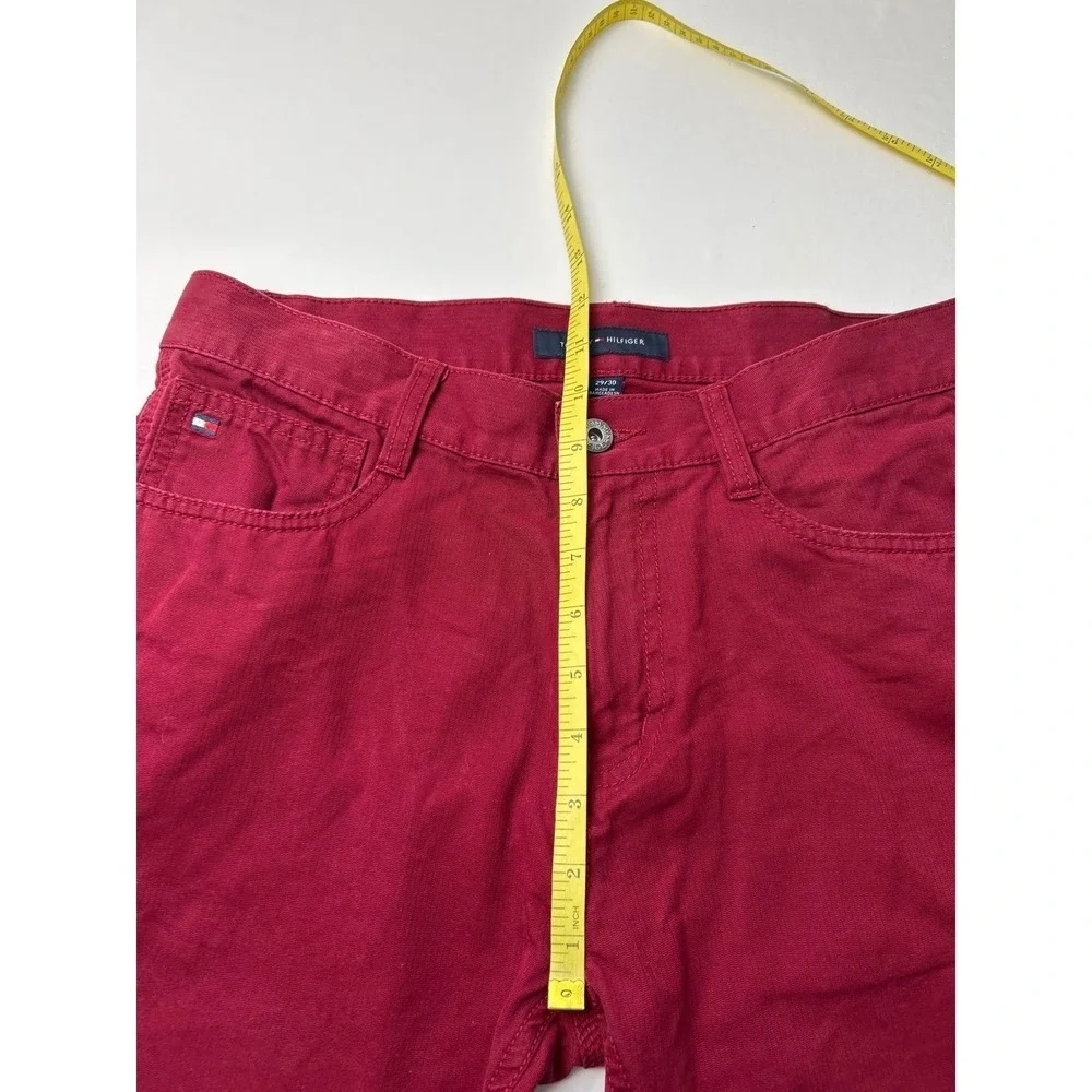 Tommy Hilfiger Men Custom Straight Red Cotton Jeans Size 29x30 Preppy Classic